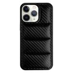 For iPhone 12 Pro Carbon Fiber Texture Down Jacket Phone Case(Black)