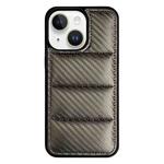 For iPhone 13 Carbon Fiber Texture Down Jacket Phone Case(Grey)