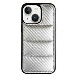 For iPhone 13 Carbon Fiber Texture Down Jacket Phone Case(Silver)