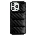 For iPhone 13 Pro Carbon Fiber Texture Down Jacket Phone Case(Black)