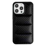 For iPhone 14 Pro Carbon Fiber Texture Down Jacket Phone Case(Black)