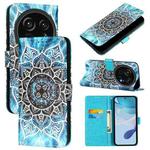 For Sharp Aquos R9 Pro SH-54E Colored Drawing Pattern Plain Weave Leather Phone Case(Undersea Mandala)