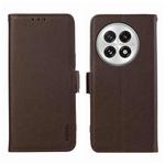 For OnePlus 13 ABEEL Side-Magnetic Litchi Pattern Leather RFID Phone Case(Brown)