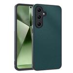 For Samsung Galaxy S24 FE 5G Ultra-thin Plain Skin Leather Phone Case(Green)