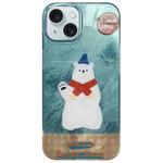 For iPhone 15 Colorful PC Hybrid TPU Phone Case with Lanyard(Polar Bear)