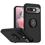 For Google Pixel 9 Pro XL Q Shadow 1 Series TPU + PC Phone Case with Ring(Black+Black)
