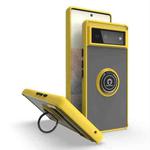 For Google Pixel 6 Q Shadow 1 Series TPU + PC Phone Case with Ring(Yellow)