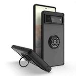 For Google Pixel 6 Q Shadow 1 Series TPU + PC Phone Case with Ring(Black+Black)