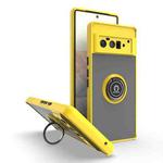 For Google Pixel 6 Pro Q Shadow 1 Series TPU + PC Phone Case with Ring(Yellow)
