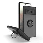For Google Pixel 6 Pro Q Shadow 1 Series TPU + PC Phone Case with Ring(Black+Black)