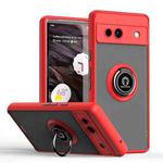 For Google Pixel 7a Q Shadow 1 Series TPU + PC Phone Case with Ring(Red)