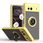 For Google Pixel 7a Q Shadow 1 Series TPU + PC Phone Case with Ring(Yellow)