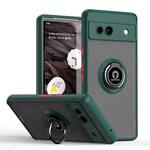 For Google Pixel 7a Q Shadow 1 Series TPU + PC Phone Case with Ring(Dark Green)