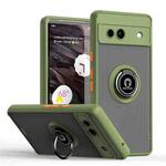 For Google Pixel 7a Q Shadow 1 Series TPU + PC Phone Case with Ring(Green)
