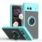 For Google Pixel 7a Q Shadow 1 Series TPU + PC Phone Case with Ring(Sky Blue)