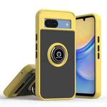 For Google Pixel 8a Q Shadow 1 Series TPU + PC Phone Case with Ring(Yellow)