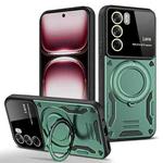 For OPPO Reno12 Global Large Window MagSafe Holder Phone Case(Green)