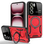 For OPPO Reno12 Pro Global Large Window MagSafe Holder Phone Case(Red)