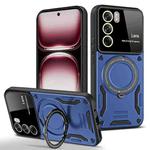 For OPPO Reno12 Pro Global Large Window MagSafe Holder Phone Case(Blue)