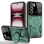 For OPPO Reno12 Pro Global Large Window MagSafe Holder Phone Case(Green)