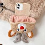 For iPhone 16 Plus Reindeer Hat Plush Full Coverage Phone Case