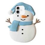 For iPhone 16 Christmas Snowman Silicone Phone Case