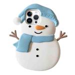 For iPhone 14 Pro Christmas Snowman Silicone Phone Case