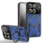 For Xiaomi 14 Pro Large Window MagSafe Holder Phone Case(Blue)