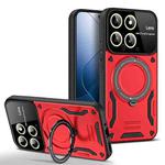 For Xiaomi 14 Large Window MagSafe Holder Phone Case(Red)