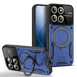 For Xiaomi 14 Large Window MagSafe Holder Phone Case(Blue)