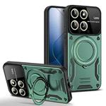 For Xiaomi 14 Large Window MagSafe Holder Phone Case(Green)