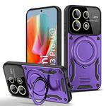 For Redmi Note 13 Pro 5G Global Large Window MagSafe Holder Phone Case(Purple)