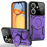 For Redmi 13C 4G Large Window MagSafe Holder Phone Case(Purple)