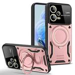 For Redmi Note 12 Pro+ 5G Global Large Window MagSafe Holder Phone Case(Rose Gold)