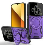 For Redmi 14C 4G Large Window MagSafe Holder Phone Case(Purple)