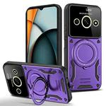 For Redmi A3 4G Large Window MagSafe Holder Phone Case(Purple)