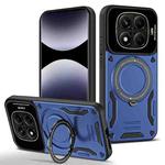 For Redmi Note 14 Pro 4G Global Large Window MagSafe Holder Phone Case(Blue)