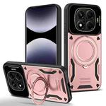 For Redmi Note 14 Pro 4G Global Large Window MagSafe Holder Phone Case(Rose Gold)