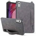 For Lenovo Tab M9 TPU Leather Back Tablet Case with Wristband(Grey)