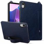 For Lenovo Tab P11 TB-J606F TPU Leather Back Tablet Case with Wristband(Dark Blue)