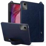 For Lenovo Tab M11 / Xiaoxin Pad 2024 TPU Leather Back Tablet Case with Wristband(Dark Blue)