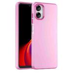 For Samsung Galaxy A06 5G Frosted Translucent TPU Hybrid PC Full Coverage Phone Case(Pink)