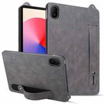 For Huawei MatePad SE 11 2024 TPU Leather Back Tablet Case with Wristband(Grey)