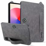 For OnePlus Pad Pro TPU Leather Back Tablet Case with Wristband(Grey)