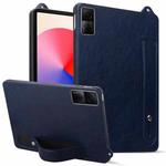 For Xiaomi Redmi Pad SE 11 2023 TPU Leather Back Tablet Case with Wristband(Dark Blue)