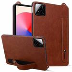For Xiaomi Pad 7 / 7 Pro TPU Leather Back Tablet Case with Wristband(Brown)