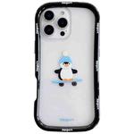 For iPhone 16 Pro Christmas Pattern Colorful PC Frame TPU Clear Phone Case(Penguin)