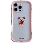 For iPhone 16 Pro Christmas Pattern Colorful PC Frame TPU Clear Phone Case(Cute Puppy)