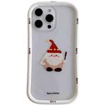 For iPhone 15 Pro Max Christmas Pattern Colorful PC Frame TPU Clear Phone Case(Santa Claus)