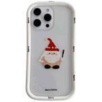 For iPhone 15 Pro Christmas Pattern Colorful PC Frame TPU Clear Phone Case(Santa Claus)